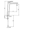 Смеситель для раковины PAINI Nove без донного клапана, высокий, черный (YO)