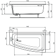Асимметричная ванна 160х90 см для встраиваемой установки или для монтажа с панелью Ideal Standard i.life T476901