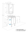 Тумба под раковину AQUATON Сканди Doors 45 белый глянец, дуб верона, 1A278701SDB20