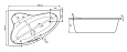 Ванна акриловая Roca LUNA 170х115 асимметричная , левосторонняя
