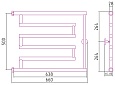 Полотенцесушитель водяной Сунержа High-Tech model "L" 500х650 00-0052-5065