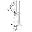 F0785A722  X-Joy, душ.система: см-ль-полка д/ванны/душа, душ.штанга, верхн. душ 220мм, ручн.душ, чер