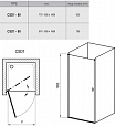 Душевая дверь одноэлементная Ravak Chrome CSD1-90 (блестящий+транспарент) 0QV70C00Z1