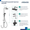 Душевой гарнитур с тропической лейкой, черный матовый, Ideal Spa, Milardo, ILSBL3FM76