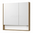 Зеркальный шкаф Aquaton Сканди 90 белый, дуб рустикальный 1A252302SDZ90