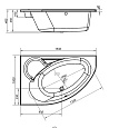 Ванна асимметричная KALIOPE 153*100 левая 63441