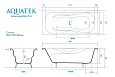 Ванна чугунная эмалированная AQUATEK AQ8050FH-00 ГАММА 1500x750 мм в комплекте с 4-мя ножками без ручек