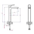 Смеситель для раковины PAINI Viva Style без донного клапана, высокий, хром (CR)