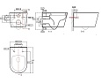 Унитаз подвесной безободковый AQUATEK ОБЕРОН AQ1363W-00 533*360*344 мм, горизонтальный выпуск, тонкое сиденье с механизмом плавного закрывания, крепеж
