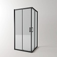 EG3B Душевое ограждение квадрат EvaGold 100х100, профиль черный матовый,прозрачное стекло