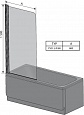Шторка для ванны Ravak CVS1-80 L (блестящий + транспарент) 7QL40C00Z1