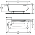 Прямоугольная ванна 160х70 см для встраиваемой установки или для монтажа с панелями Ideal Standard i.life T475801