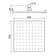 Верхний душ PAINI 300 мм, квадратный, черный брашированный PVD (PZ)