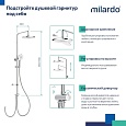 Душевой гарнитур с тропической лейкой, глянцевый хром, Ideal Spa, Milardo, ILSSB3FM76