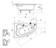 Акриловая ванна Ravak Asymmetric 160 x 105 левая