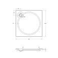 TRAY-S-A-90-56-W Встраиваемый литой поддон из искусственного мрамора квадратный 900х900х56, белый (Bianco)