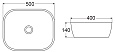 Раковина накладная керамическая, прямоугольная, серая матовая, BB1302-H311, 500x400x140
