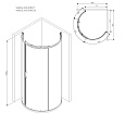 W83G-333-095CG Like Round 95 Душевое ограждение Like Round 95x95, стекло тонированное, проф хром гля