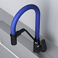 F8007827 Like, смеситель для кухни с каналом для питьевой воды и гибким изливом, черн., синий излив