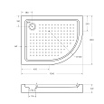 TRAY-A-RH-100/80-550-15-W-L Акриловый поддон