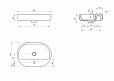 Раковина на столешницу Cersanit CASPIA 60 OVAL 1 отв. S-UM-CAS60/1-O-w (60907)