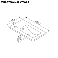 M85AWCC0452WG64 X-Joy, Раковина мебельная, керамическая, 45 см, встроенная, цвет: белый, глянец