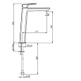 Смеситель для раковины PAINI Nove без донного клапана высокий, хром (CR)